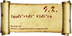 Igyártó Klára névjegykártya